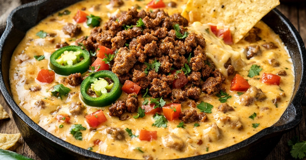 the Best Queso Recipe with Meat